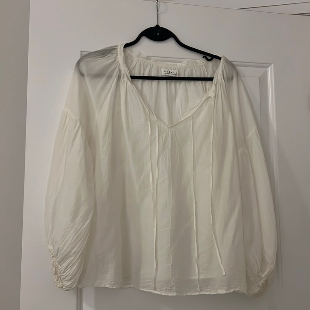 Velvet very light weight cotton blend blouse